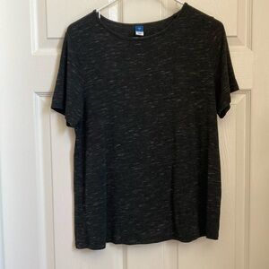 Old Navy Women's Luxe Crew-Neck T-Shirt - Medium -Black With White Flecks